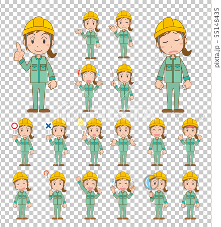 Worker worker helmet work clothes woman Worker worker helmet work clothes woman 55148435