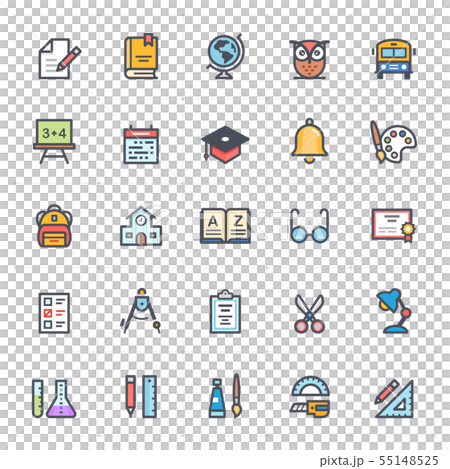 Icon set - school and education full color 55148525