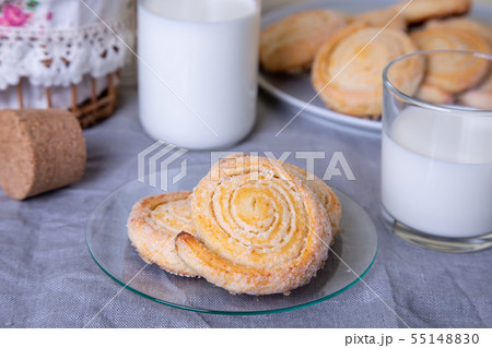 Cottage cheese homemade cookie in sugar topping. 55148830