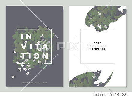 Invitation card template design, clover leaves 55149029