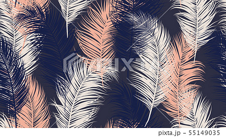Seamless pattern, tropical palm leaves  55149035