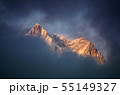 Beautiful sunset red colored view of Lhotse with beautiful clouds, Khumbu valley, Nepal 55149327