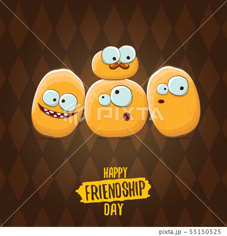 Happy Friendship day vector illustration. funky kids potato with friends.vector friends tiny kids 55150525