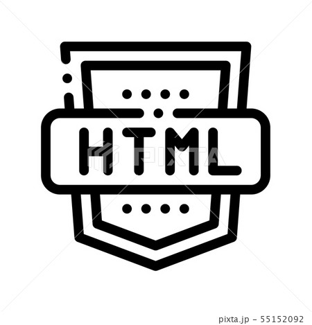 Coding Language HTML System Vector Thin Line Icon 55152092
