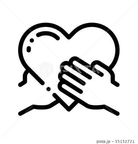 Volunteers Support Hand Hold Vector Thin Line Icon 55152721