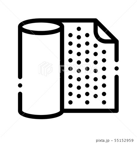 Waterproof Material Napkin Vector Thin Line Icon Waterproof Material Napkin Vector Thin Line Icon 55152959