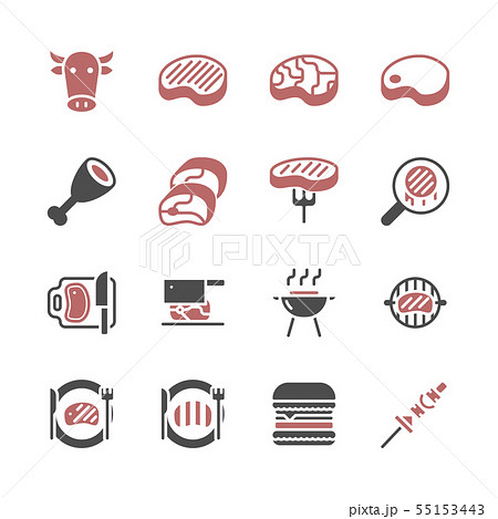 Beef related in glyph icon set.Vector illustration Beef related in glyph icon set.Vector illustration 55153443