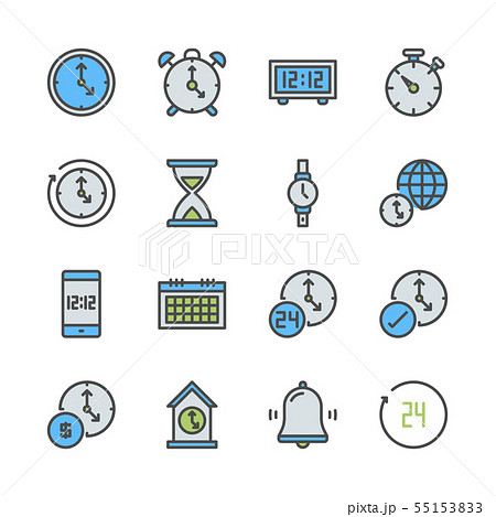 Time and clock icon set.Vector illustration Time and clock icon set.Vector illustration 55153833