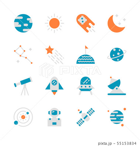 Space in flat icon set design.Vector illustration Space in flat icon set design.Vector illustration 55153834