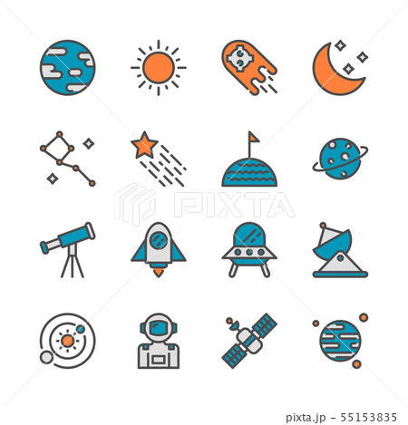 Space in colorline icon set design. 55153835