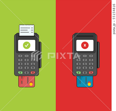 Vector payment machine and credit card banner Vector payment machine and credit card banner 55154816