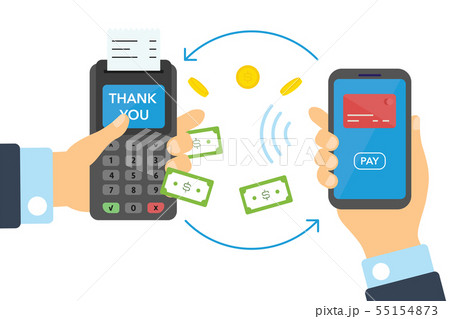 Vector payment machine and credit card banner Vector payment machine and credit card banner 55154873