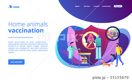 Rabies and your pet concept landing page Rabies and your pet concept landing page 55155679