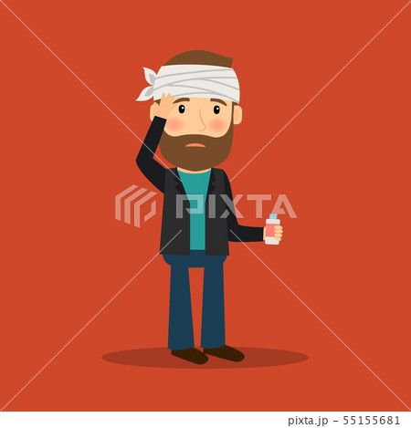 Headache man vector 55155681