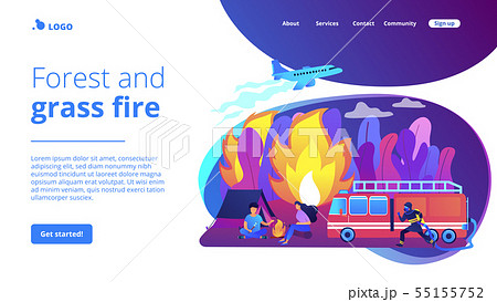 Prevention of wildfire concept landing page. 55155752