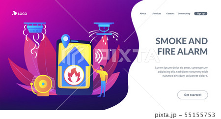 Fire alarm system concept landing page. 55155753