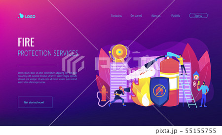 Fire protection concept landing page. Fire protection concept landing page. 55155755