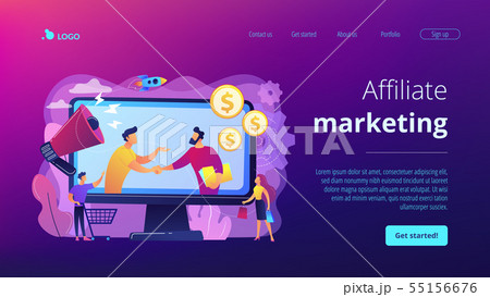 Affiliate marketing concept landing page. 55156676
