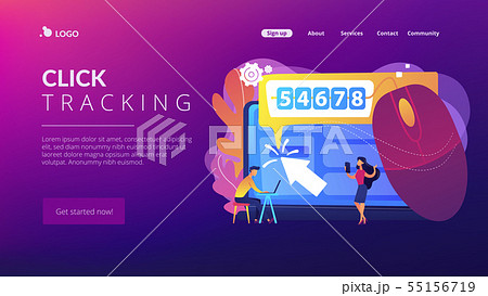 Click tracking concept landing page. 55156719
