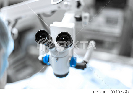 Operating microscope close-up. Sterile operating 55157287