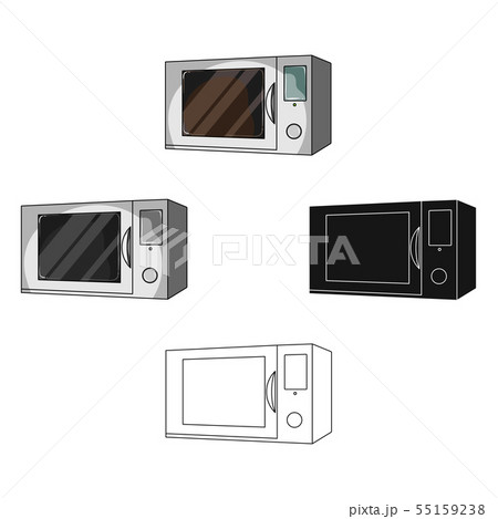 Microwave, single icon in cartoon,black style.Microwave, vector symbol stock illustration web. Microwave, single icon in cartoon,black style.Microwave, vector symbol stock illustration web. 55159238