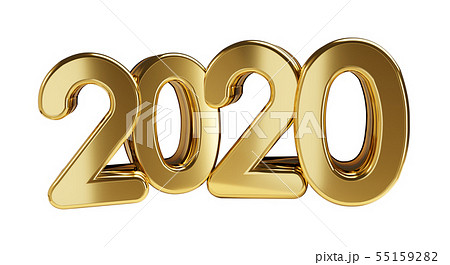 year 2020 bold letters golden 3d-illustration year 2020 bold letters golden 3d-illustration 55159282