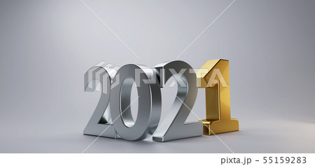 new year silver golden 2021 3d-illustration new year silver golden 2021 3d-illustration 55159283