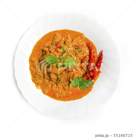 Dried red curry pork with coconut milk (Panang) 55160715
