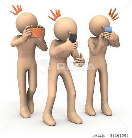 携帯端末による監視社会を表すアブストラクトのイラスト素材