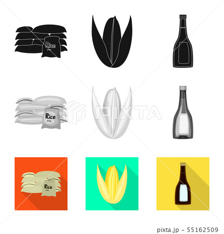 Vector design of crop and ecological icon. Set of crop and cooking vector icon for stock. 55162509