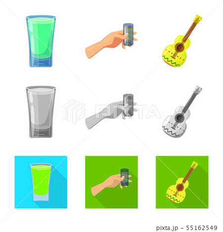 Vector design of cafe and Latin sign. Set of cafe and national vector icon for stock. Vector design of cafe and Latin sign. Set of cafe and national vector icon for stock. 55162549