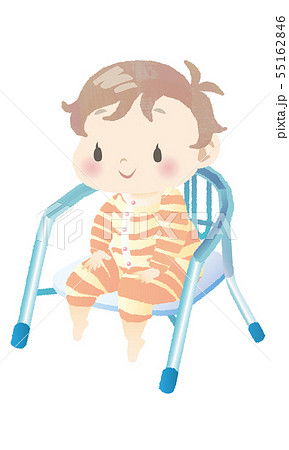 椅子に座る赤ちゃんのイラスト素材