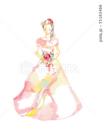 ドレス 赤とピンクのイラスト素材
