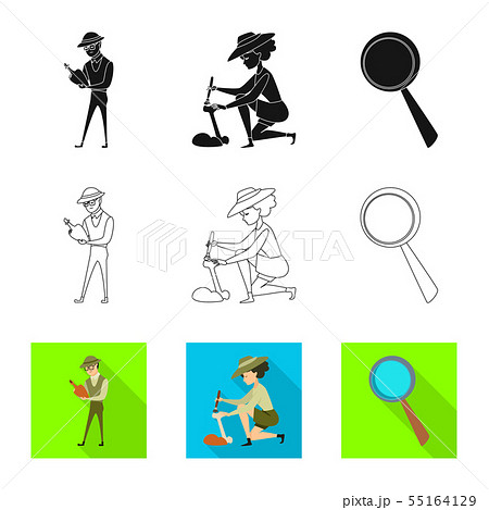 Isolated object of story and items logo. Collection of story and attributes stock vector 55164129