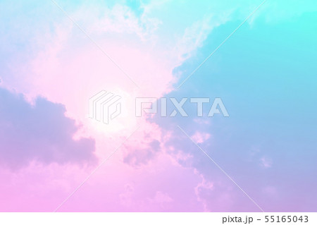 Sun and cloud background with a pastel colored Sun and cloud background with a pastel colored 55165043