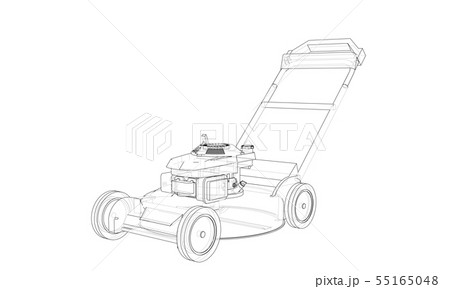 Outline lawn mower vector. Wire-frame style 55165048