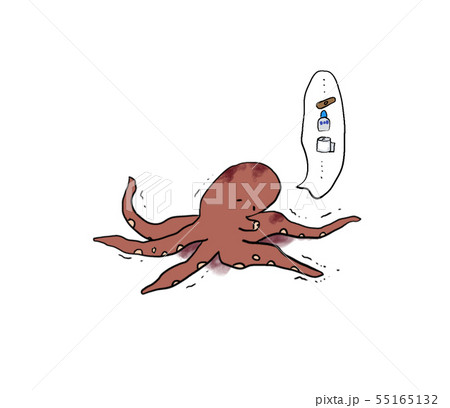 ヘロヘロの蛸（元気がない）のイラスト素材 [55165132] - PIXTA
