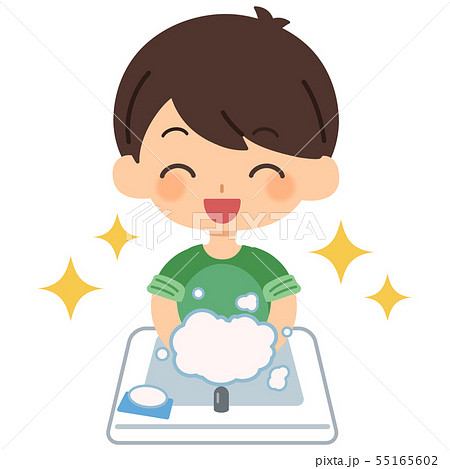 子供 男の子2 手洗い 綺麗のイラスト素材