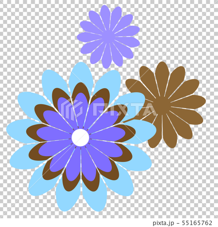 青系の花のイラスト素材