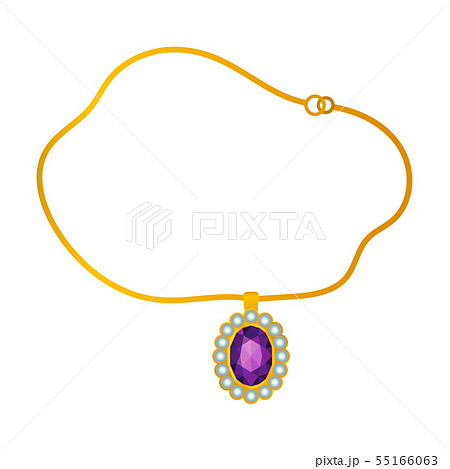 Pendant on a gold chain. Vector illustration on white background. 55166063