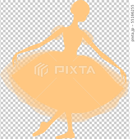バレエ バレリーナ ジゼル シルエット オレンジ色 バレエ バレリーナ ジゼル シルエット オレンジ色 55166255