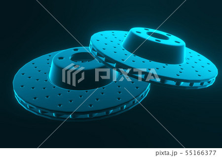 3D rendering. Auto spare parts for car, brake disk 3D rendering. Auto spare parts for car, brake disk 55166377
