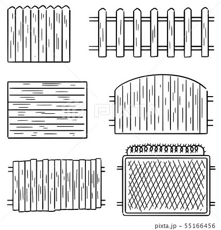 vector set of fence 55166456