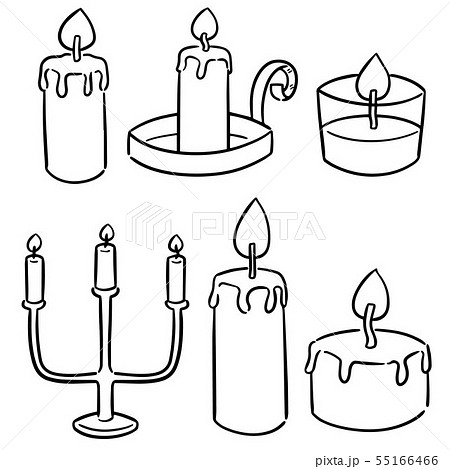 Vector Set Of Candleのイラスト素材