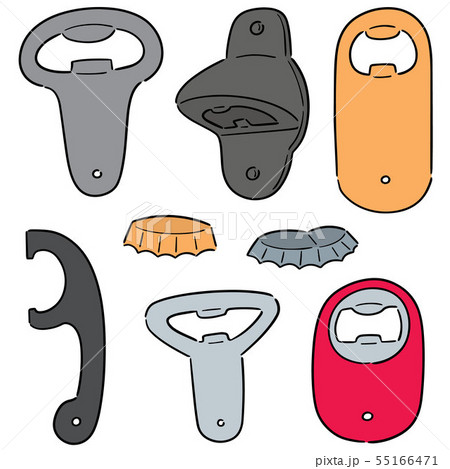 vector set of bottle opener 55166471