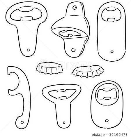 vector set of bottle opener 55166473