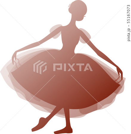 バレエ　バレリーナ　ジゼル　シルエット　茶色　グラデーション 55167073