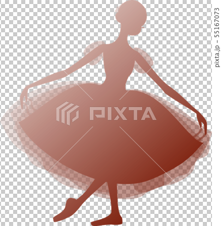 バレエ　バレリーナ　ジゼル　シルエット　茶色　グラデーション 55167073