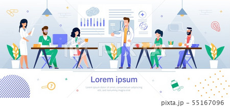 Team Doctors and Nurses. Landing Web Page Banner 55167096