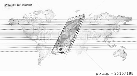 4G new wireless internet wifi connection. Smartphone mobile device world map. Global network high 55167199